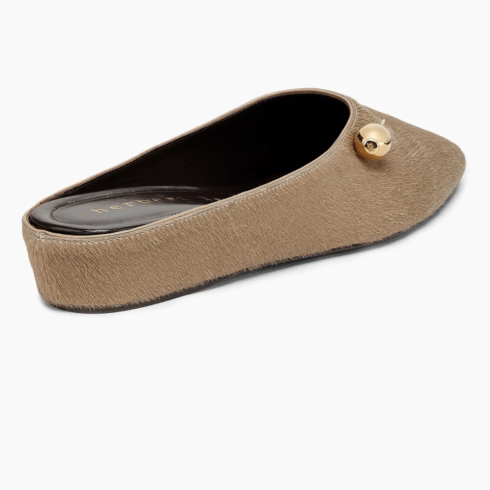 Chic Tan Mules with Gold Detail - Picture 3 of 6